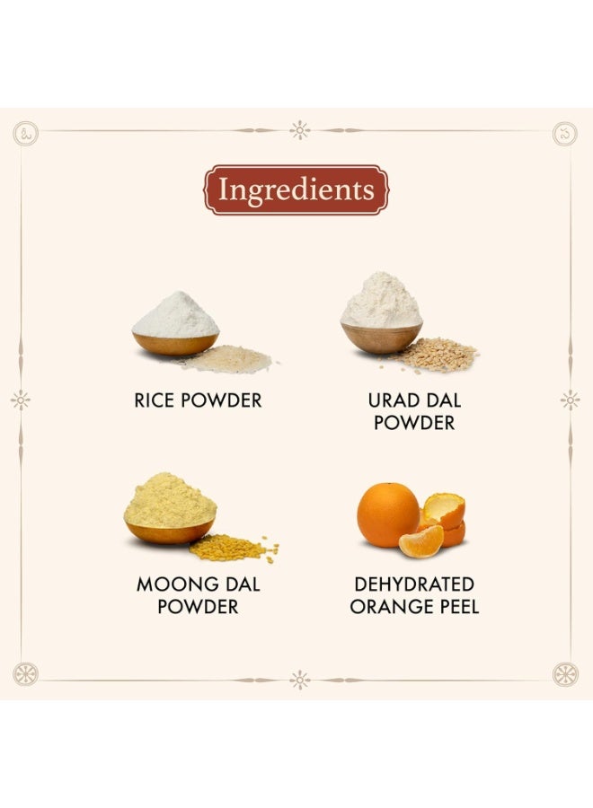 Old School Rituals Cinnamon & Oranges Bath Ubtan | Exfoliating & Acne-Fighting Body Wash Powder | Rich in Vitamin C for a Natural Glow | Vegan | Blend with Rice & Dal Powders | 250g - Image 2